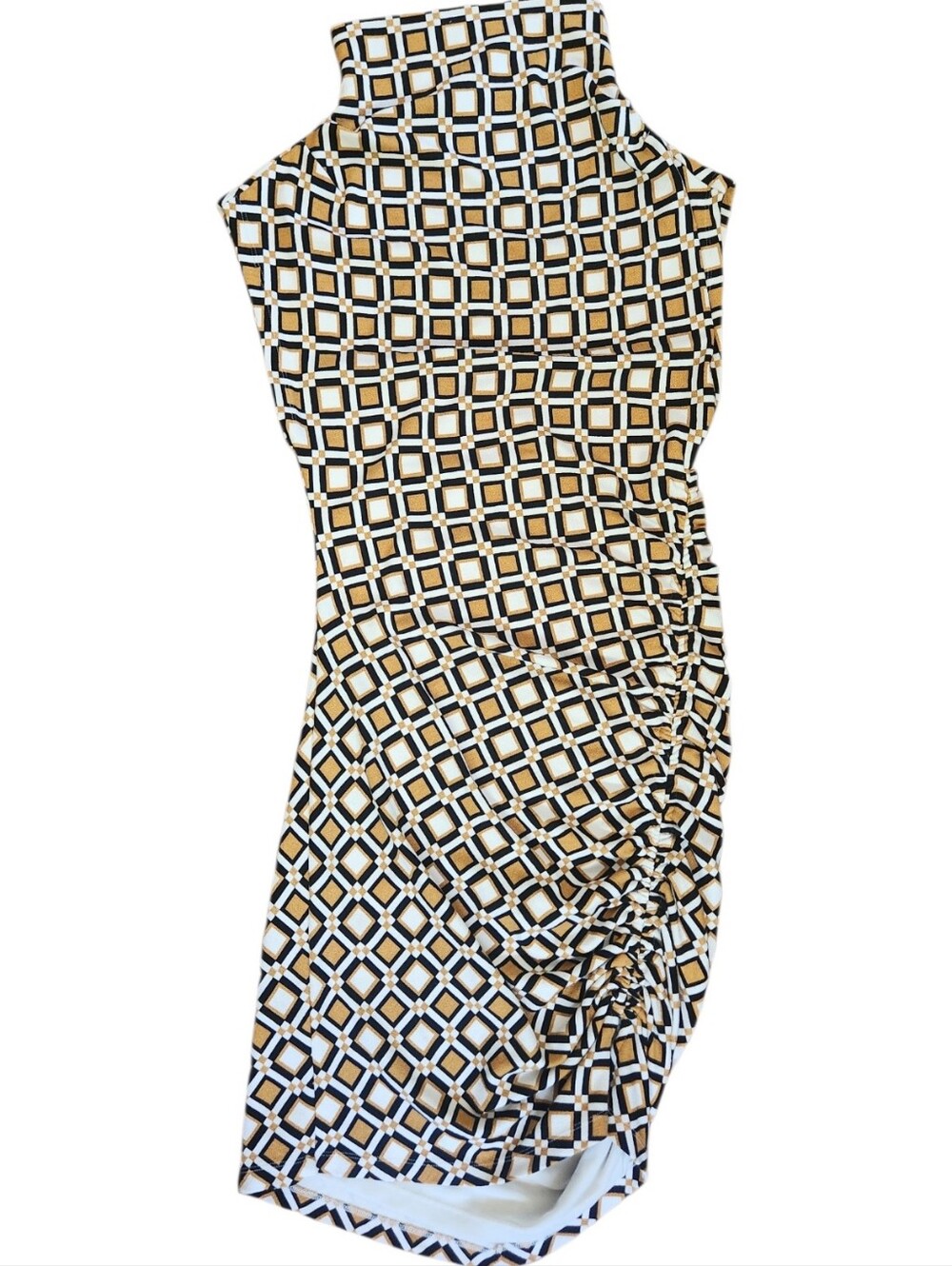 ANTHROPOLOGIE Maya Cowl Neck Geometric Print Pencil Dress - Size M - Picture 11 of 16